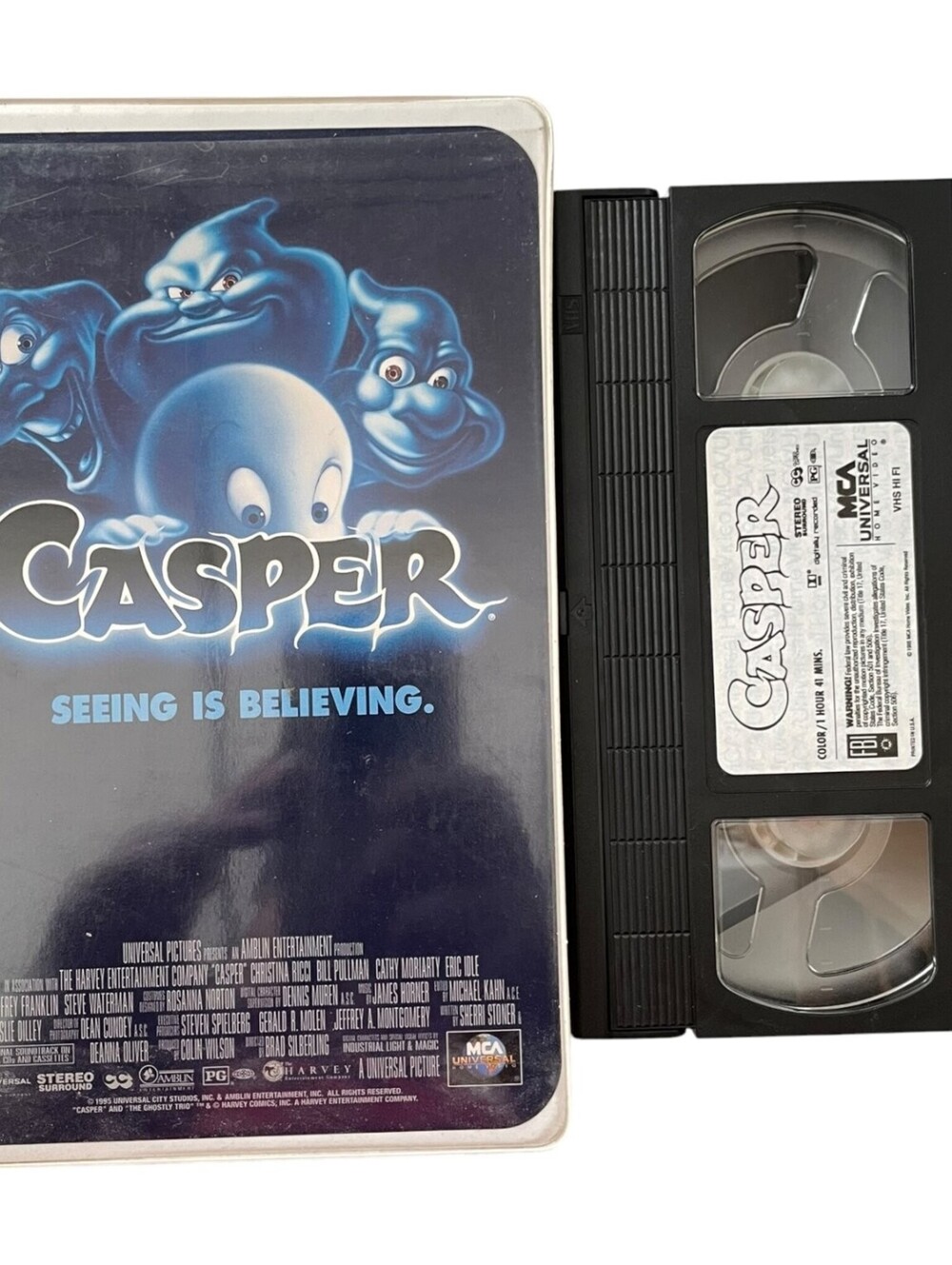 Casper VHS Tape 1995 Live-Action Family Comedy Christina Ricci Bill Pullman NTSC